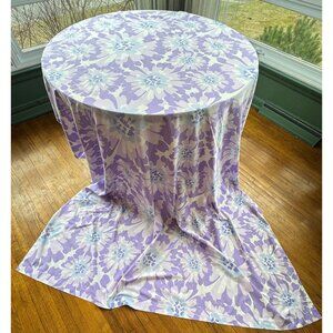 Vintage 1970s flat/top sheet, huge blue and purple flowers, twin size, TruPrest